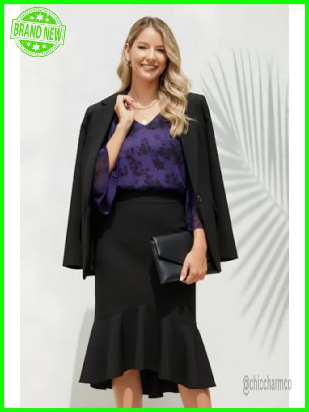 Sheer Mesh Sleeve Double Layer V Neck Ruffle Cuff Tunic Blouse